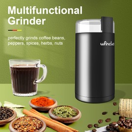 Wancle Electric Coffee Grinder, Spice Grinder, One Touch Coffee Mill for Beans, Spices and More, with Clean Brush Black