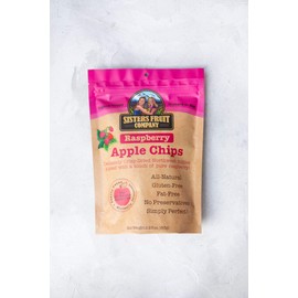 Sisters Fruit Company, Raspberry Apple Chips, All-Natural, No Preservatives, Fat-Free (SIX 2.25 OZ. Bags)
