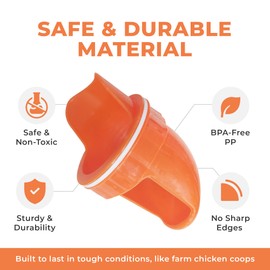 Durable Chicken Feeder Rain Proof Poultry Feeder Port Gravity Feed Kit for Buckets, Barrels, Bins, Troughs, Easy Clean - 6 Pack with Hole Saw for Easy Installation