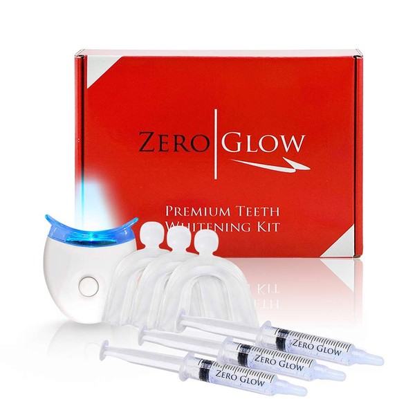 Zero Glow Teeth Whitening Kit Carbamide Peroxide Syringes, LED Light