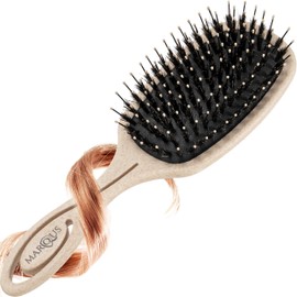 MarQus - Hair Brush with Boar Bristles - Paddle Brush for Any Hair Type with Even More Bristles - Without Pulling, Natural