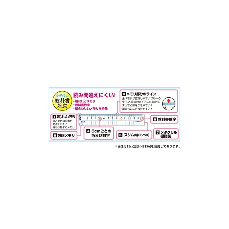Kutsuwa STAD Arithmetic Ruler 17cm HS17A