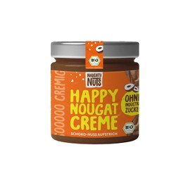 Naughty Nuts Organic Happy Nougat Spread - Vegan, Palm Oil Free and No Refined Sugar - 250 g