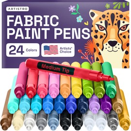 ARTISTRO - Fabric Paint pens and Paint Markers – Permanent Fabric Decorating Pens for Clothes, Canvas, and DIY Crafts (30 Medium Tip)