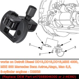 4.6MM&4.1MM+Barring Tool+TDC Locating Pin W470589042300 W470589022300 W47058900150 W470589046300/J-46392 Heavy Duty Steel ,For Detroit Diesel DD13 DD15 DD16 Engine Brake Adjustment Tools(4 Tools)