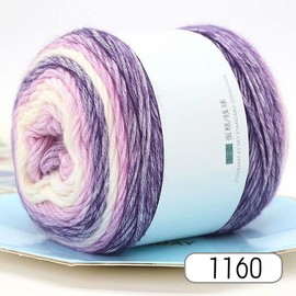 Soft Warm Cotton Yarn, Asudaro 240 Metres, 100 g, DIY Hats, Scarves, Pullover Yarn, Cotton Yarn with Colour Gradient, 100% Multicoloured Rainbow Yarn Made of Cotton with Colour Gradient Type 10