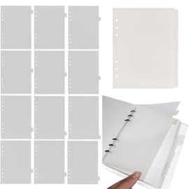 Gate Wave Divider Cards, A5 Heading Index Cards, 12 Pages, Transparent Dividers, 6 Holes, PP, Waterproof and Durable for Personal Organizer, Journal, Learning Supplies, Office Supplies, Divider Cards