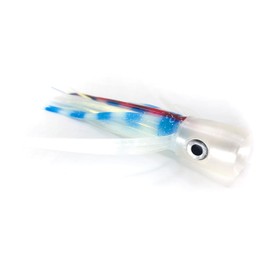Evolution Lures Saltwater Trolling Lure 5.5 inch Ruckus for Marlin Tuna Mahi Dolphin Durado Wahoo (Electric Pink Head | Skirt: Winged Blue Pink/Silver)