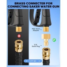 Saker Pressure Washer Quick Connect 3/8 Inch, Pressure Washer Fittings, M22-14 to 3/8 Inch Brass Adapter,Suitable Pressure Washer Gun
