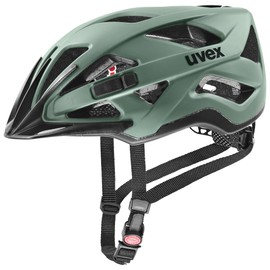uvex active cc - Safe All-Round Helmet for Men and Women - Individual Size Adjustment - Expandable with LED Light - Moss Green-Black - 52-57 cm