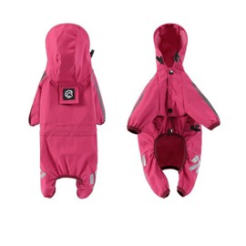Pet Raincoat - Waterproof Dog Clothes with Reflective Stripe - Pink, Size L (38.5cm / 60cm Chest)
