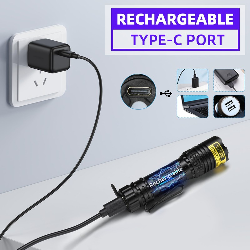 DARKBEAM 365nm UV Flashlight Black Light, Mini but Powerful Blacklight