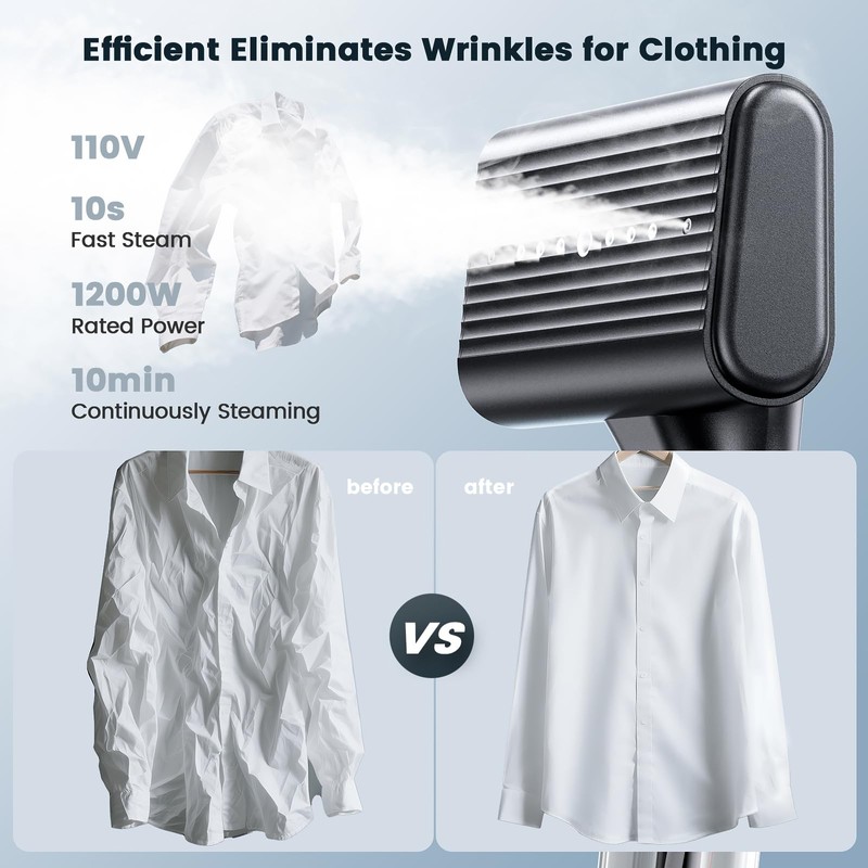 Hand Steamer for Clothes, 1200W Portable Travel Steamer & Iron