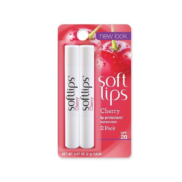 Softlips Lip Protectant/Sunscreen, Value Pack, Cherry, Twinpack