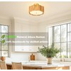 Jolydoly 13.4" Rattan Flush Mount Ceiling Light Fixtures,3-Light Boho Light