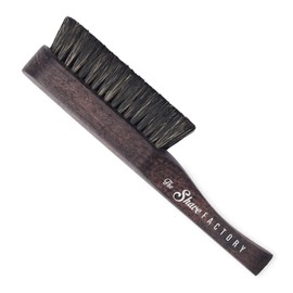 The Shave Factory Skin Fade Brush - Essential Tools for Professional Hairdressers, Precision and Comfort for Smooth, Even Fades and Tight Contours (Dark Wood Beard Brush)