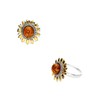 Milena Gold Plated Sunflower Amber Ring