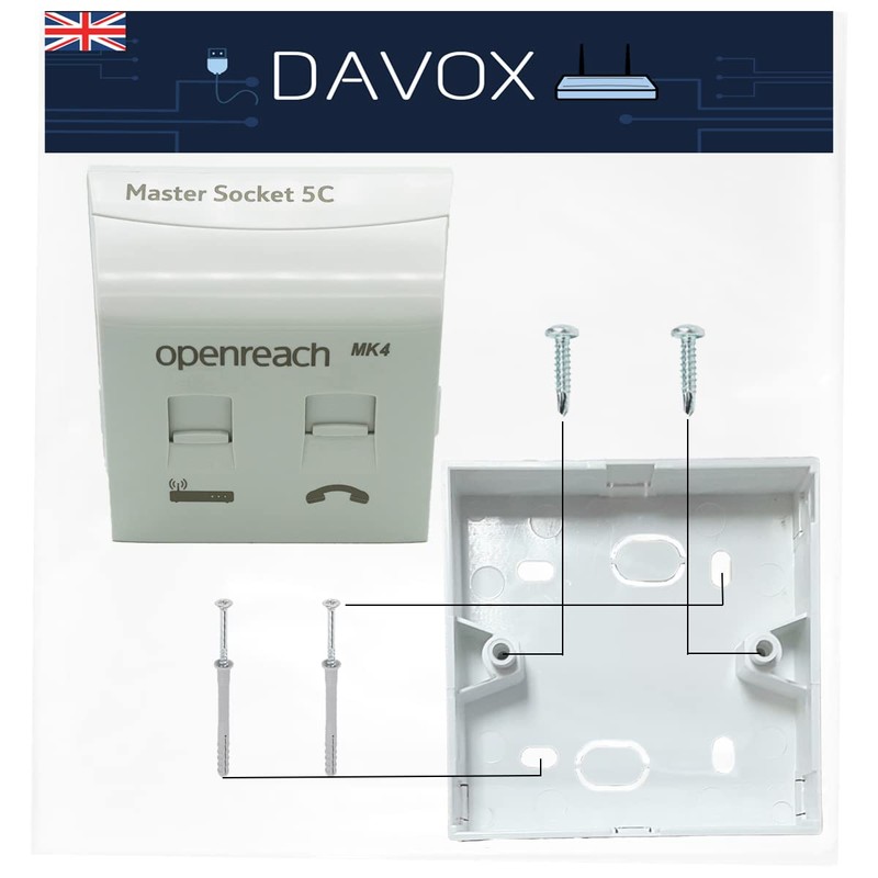 DAVOX BT Openreach NTE5C MK2 Master Telephone socket + MK4