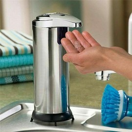 250ml Stainless Auto Handsfree Sensor Touchless Soap Dispenser Kitchen Bathroom Steel Traditional