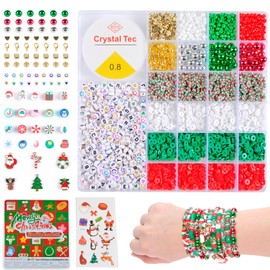 wuzoe Friendship Bracelet Kit, 6666 Pieces, 2400 Polymer Clay Beads & 400 Letter Beads, Bracelet Making Kit for DIY Jewellery Making & Friendship Bracelet Making