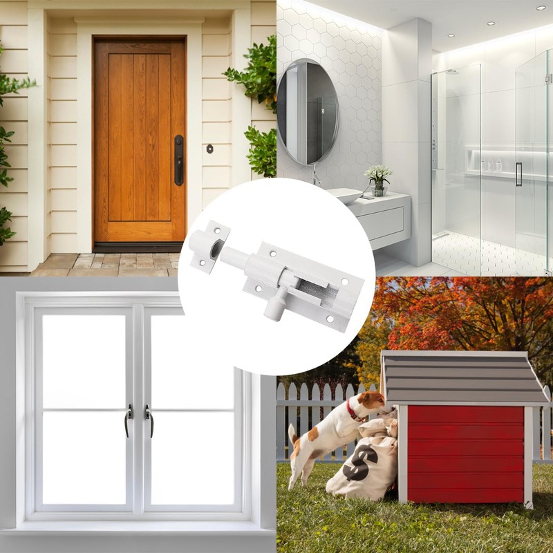 2 White Aluminum Deadbolts (2" and 3"), White Aluminum Deadbolt