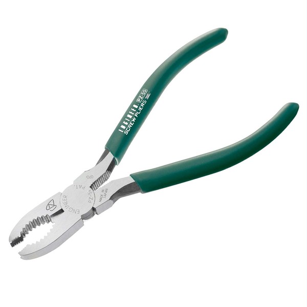 Gripping Pliers / Screw Extractors (non-slip jaws for quick removal of damaged screws). Made In Japan. Engineer pz-55 neji-saurus , Green