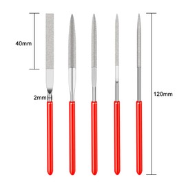 Mini File Set, Needle Files Set Metal, 5 Pieces Mini Diamond Files Set, Diamond Needle File Set, Mini Diamond File, Metal Diamond Needle File Set, File Set, Diamond Files