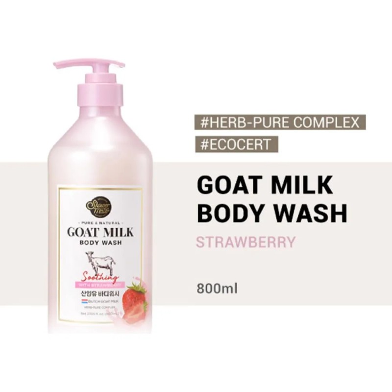 Gel De Baño Showermate Con Leche De Cabra Y Fresa,