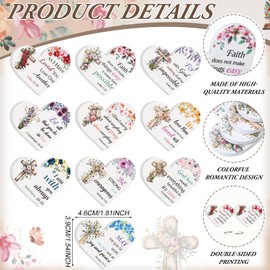 50 Pcs Christian Gifts Bulk for Women Religious Scripture Mini Heart Nail Files Emery Board Double-Sided Nails Boards Bible Verse Group Church Religious Party Favors for Employee Coworker Supplies