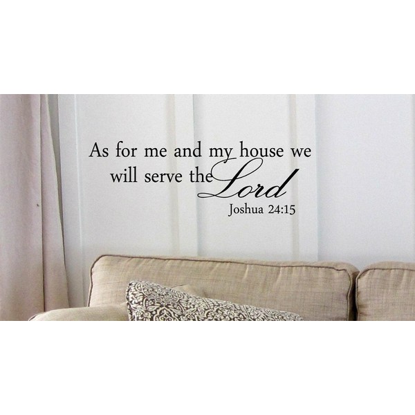 Decalgeek DG-AS-1 As for Me and My House, We Will Serve The Lord Vinyl Wall Art Inspirational Quotes and Saying Home Decor Decal Sticker Steams