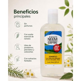 Shampoo Natural Herbal Limpieza Profunda de Romero Manzanilla Neem-Vegano Biodegradable-Sin quimicos Parabenos Petrolatos-Para toda la familia bienest