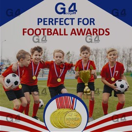 G4GADGET Strong Quality Set of 36 Gold Plastic Winner Medals Necklaces Sports Day Awards Star Classroom kids awards