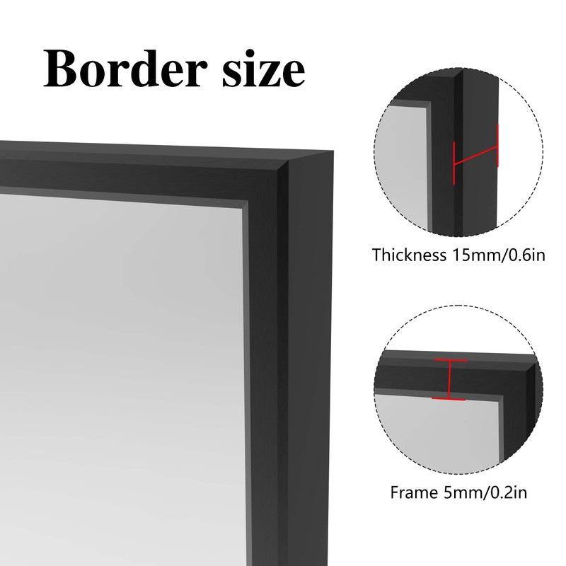 ANYHI Square Bathroom Mirror, 24x24 Inch Square Wall Mounted Mirror,