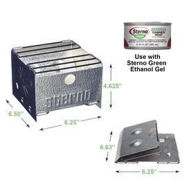 Sterno Foldable Stove - Portable Camping Stove for Outdoor Cooking, Easy-to-Assemble Outdoor Cooking Stove - Outdoor Stove for Camping, Picnics, Tailgating, & Emergencies - Pack of 2, Silver