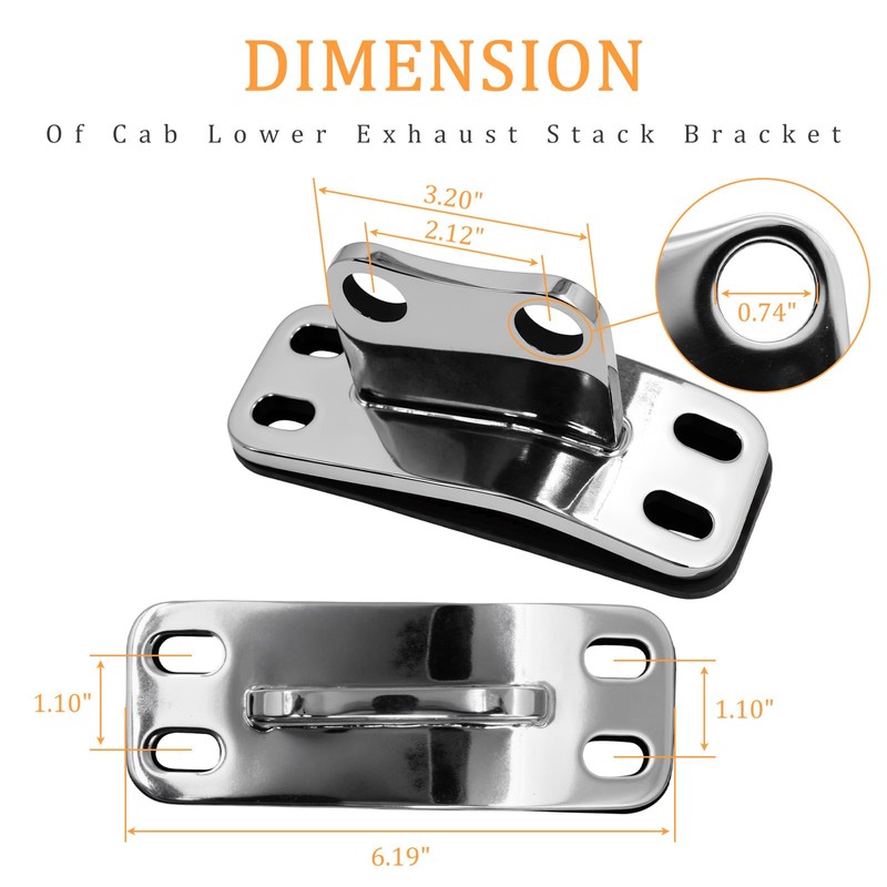 Stainless Steel Peterbilt Lower Cab Exhaust Stack Bracket 359 379