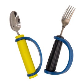 EazyHold Puños universales de silicona azul marino, manos grandes a XL, se adapta a utensilios de alimentación adaptables y pesados, tubos de espuma, asas gruesas de fácil agarre, aseo, ayuda para la vida diaria, paquete de 2 unidades de 8 pulgadas