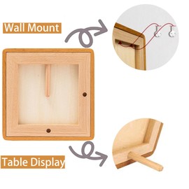 Husteria 8x8 Square Picture Frame in Natural Teak Wood, Solid Wooden Frames matted to 6x6, Gallery Frames for Wall Mount or Tabletop Display.