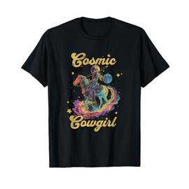 Cosmic Rodeo Howdy Western Retro Cute Cowboy Cowgirl Space T-Shirt