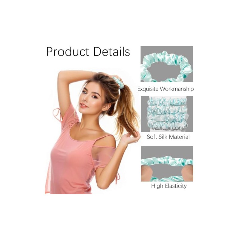 20pcs Ligas Elásticas Para Cabello Scrunchies De Satén,Gomas pelo A