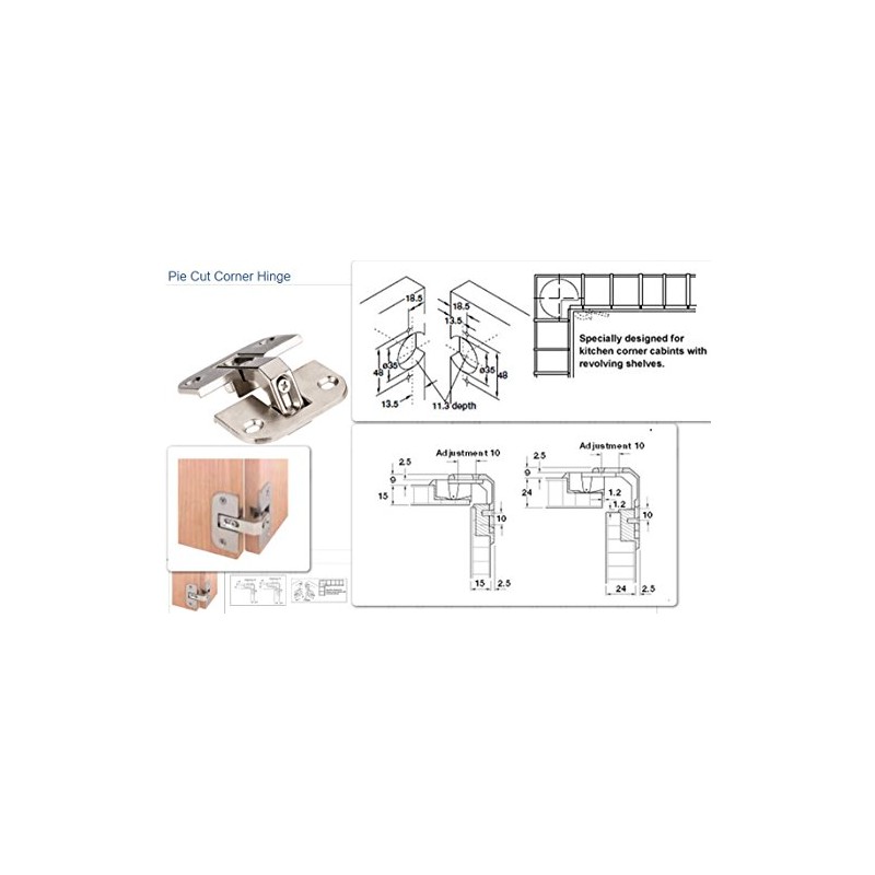 1 X Pie-cut Corner Hinge