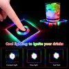 Pack of 6 Colourful LED Coasters, Square Luminous Coasters, 3