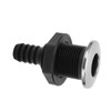 Boat 3/4in Through Hull Scupper Drain Straight Black with Stainless