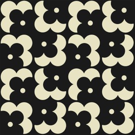 Fiula Peel and Stick Wallpaper Geometric Boho Wallpaper Black Beige Contact Paper 30ft x 17.3in Self-Adhesive Vintage for Bedroom Waterproof Removable Shelf Liner Decal Vinyl Roll