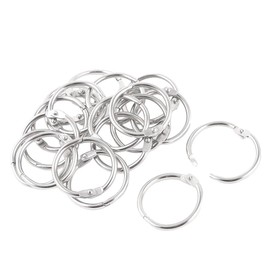 Sourcingmap 20Pcs Binder Rings 1 Inch/25mm Silver Metal Book Rings Loose Leaf Binder Rings, Index Cards Rings for Home or Office