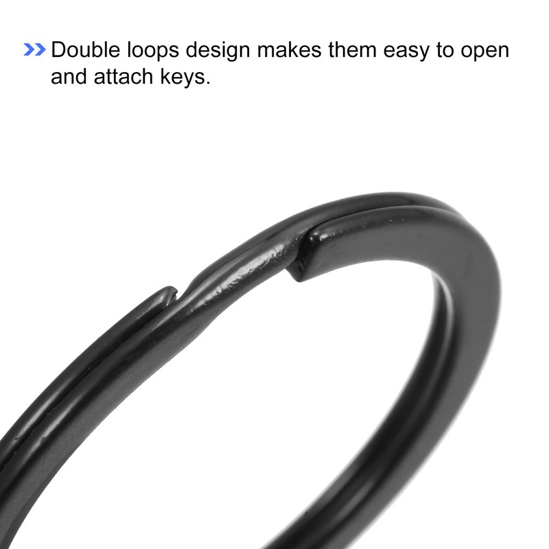 sourcing map Split Keychain Rings, 30mm/1.2inch Round Flat Key Holder