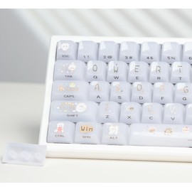 Womier White Jelly Keycaps, Ceramic Keycaps Style Clear Keycap