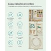 SONGMICS Caja de Joyas, 3 Niveles, Tapa de Cristal, 2