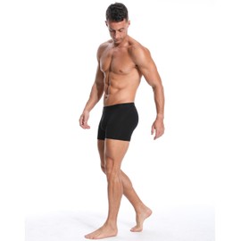 Comfneat Men's 6-Pack Trunks Cotton Spandex Underwear (Black 6-Pack, M)
