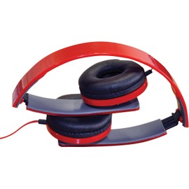 Netagon Slim Profile Over-Ear Headphones, Foldable Stereo Headphones Headset for Phones, PC, Laptop, Travel, Music (Red)