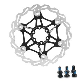 Yongness Floating Mountain Bike Brake Disc Hydraulic Brake Disc Rotor 160mm, 180mm, 203mm with 6 Bolts, Suitable for Road Bikes, MTB, BMX, Bicycle Parts (Black, 180mm)